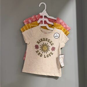 Kids Kindness and Love T-Shirt Pack - Cream, Pink, Yellow
